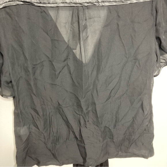 NWT Cache silk blouse black tie front size medium - Picture 10 of 10